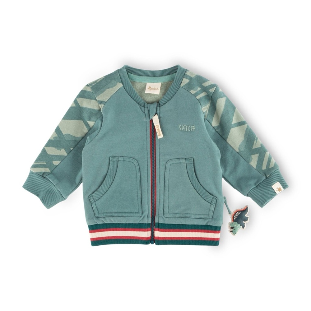 Sigikid - BABY COLLEGE COLLAR SWEAT JACKET DINO WORLD